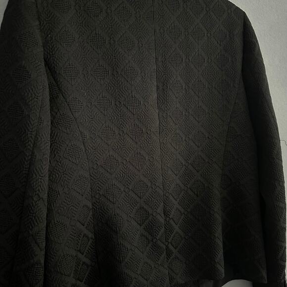 Ann Taylor Textured Dressy Blazer Classic One Button Black Womens 10 - Picture 9 of 16
